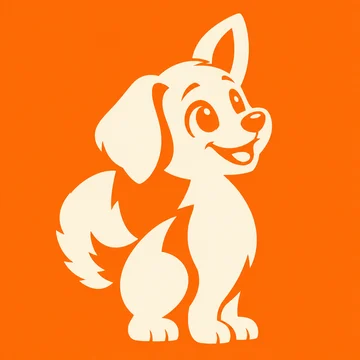 rudy mascot logo in cut-paper mark style