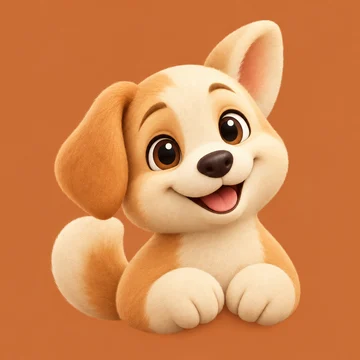 rudy mascot logo in soft-depth icon style